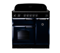 Rangemaster Classic 90 Electric Ceramic Range Cooker - Blue & Chrome